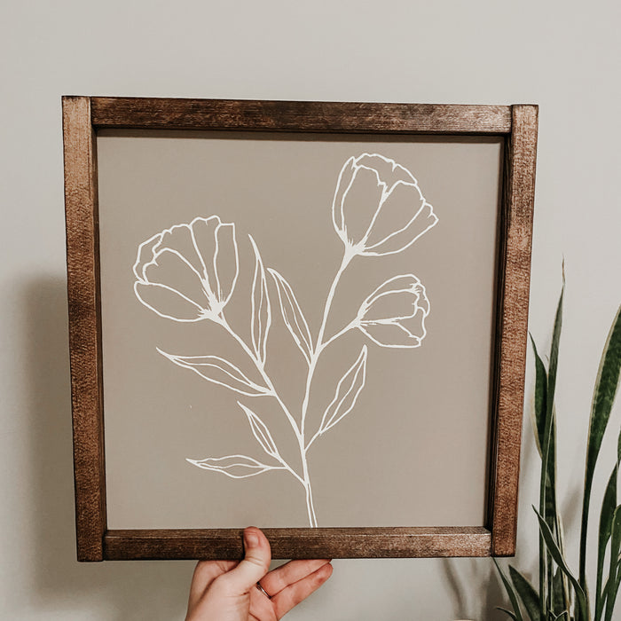 (Ready to Ship) Minimal Floral | Framed Sign